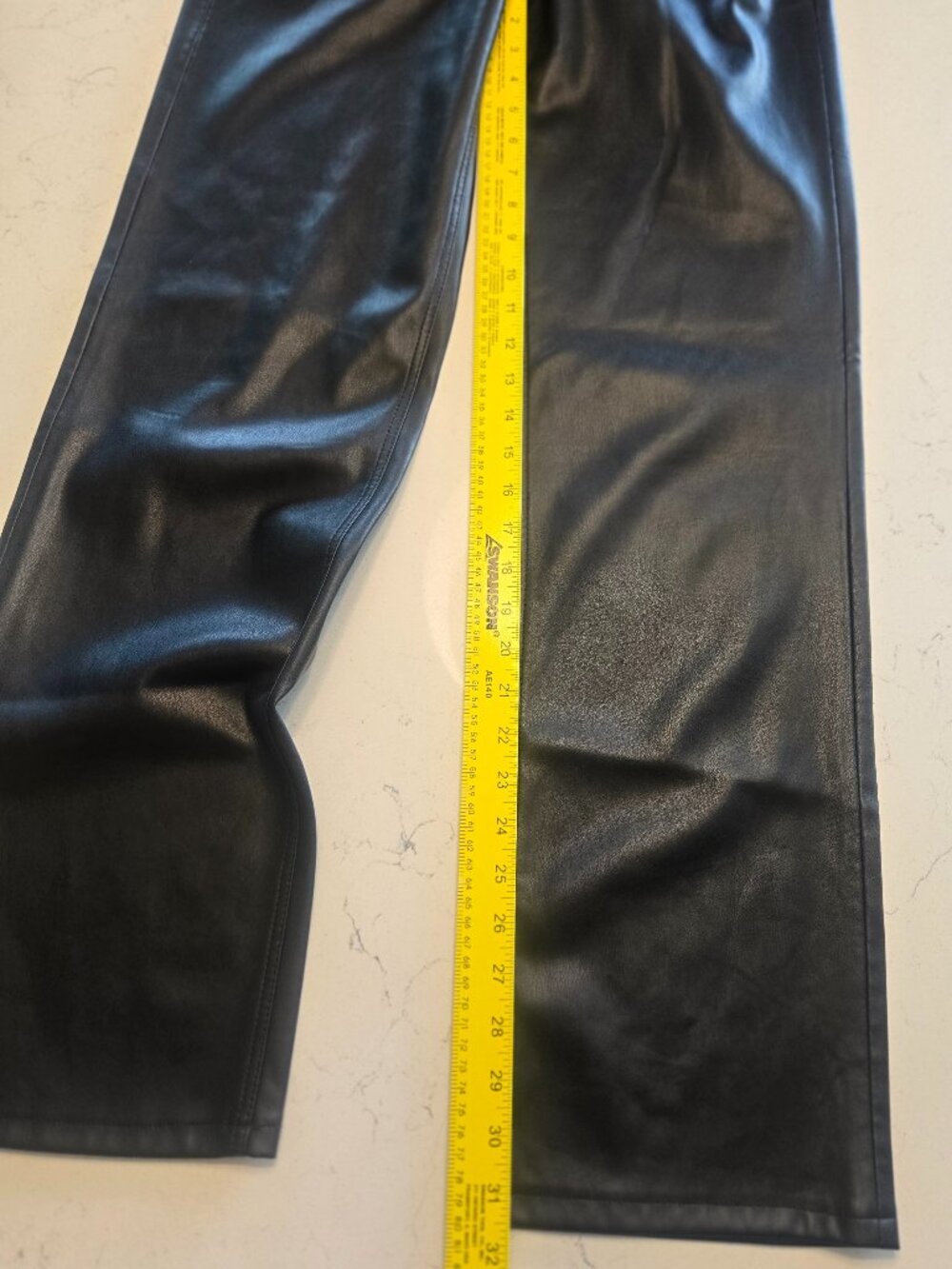 ZARA Black Faux Leather Straight Leg Pants Size 6 / EUR 38 - Picture 6 of 8